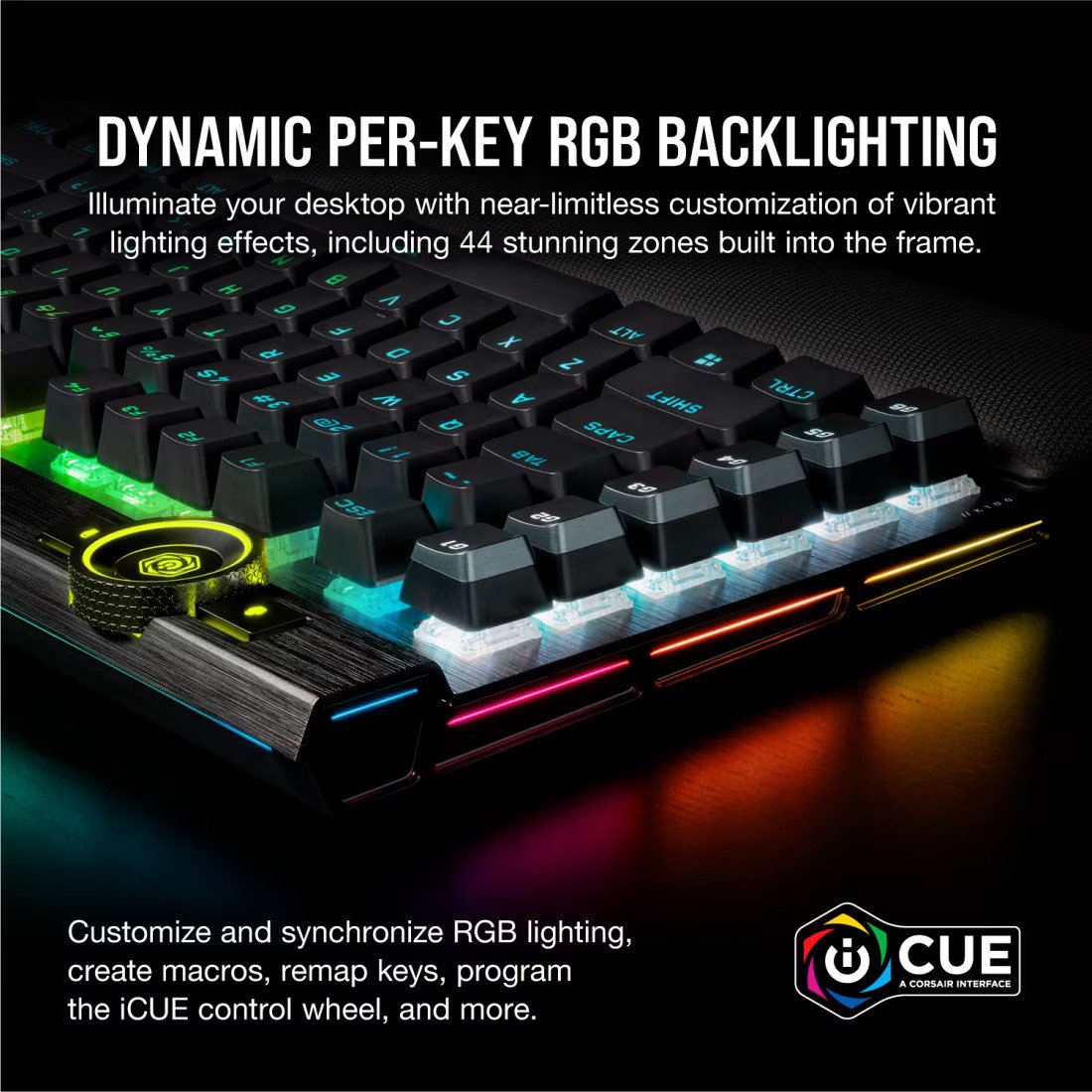 Corsair K100 RGB Optical-Mechanical Gaming Keyboard (OPX Switches) - Black - Grade A Refurbished - Image 3