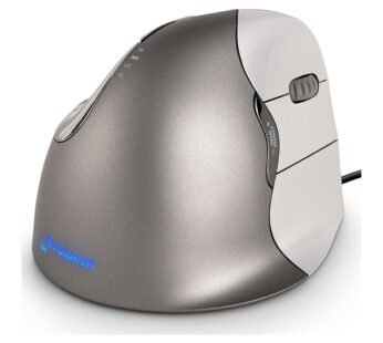 Evoluent Vertical Mouse 4 Right Hand Ergonomic Mouse Wired USB – Relieves Wrist Discomfort, Adjustable Speed, Programmable Buttons – Vertical Ergonomic Wired Mouse for Carpal Tunnel, Office Use